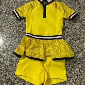 Weissman Yellow Sequin Kids Dance Costume